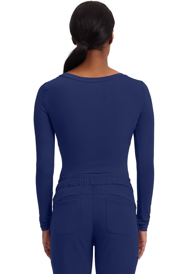 Healing Hands Women's Underscrub Soft Knit Melissa Longsleeve Scrub Tee with Breathable & Easy Care Fabric 5047, L, Navy - Image 5